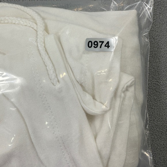 NWOT Raggs II Riches White Cowl Neck L Womens Long Sleeve Top Lightweight String - Picture 7 of 7